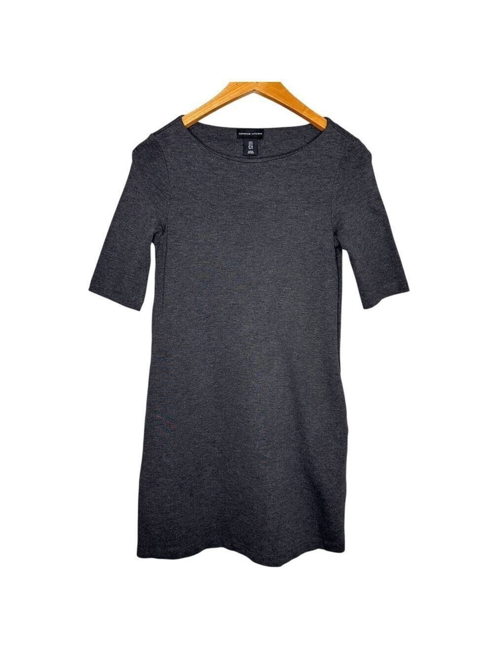 Adrienne Vittadini Charcoal Gray Women's 3/4 Sleeve‎ Dress Size US 0